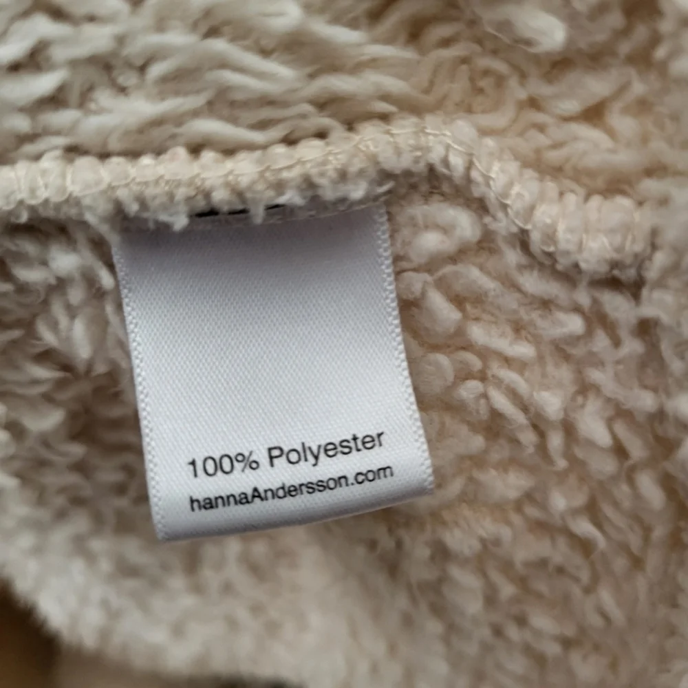 Hanna Andersson Baby 0-3 Months Marshmallow Fleece Jacket Ivory Color Hooded Ear